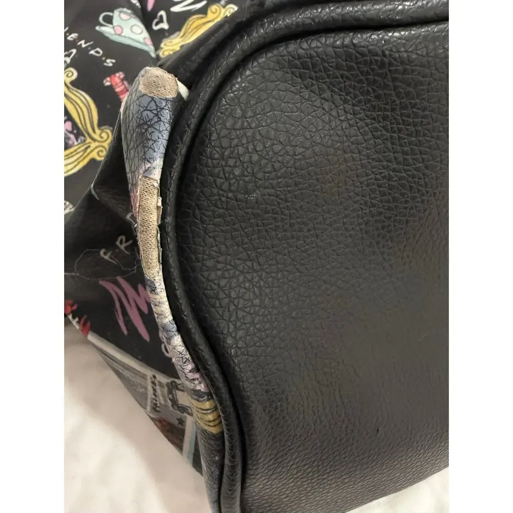 Friends Central Perk TV Series Faux Leather Backpack Black Fast Forward 15in Bag